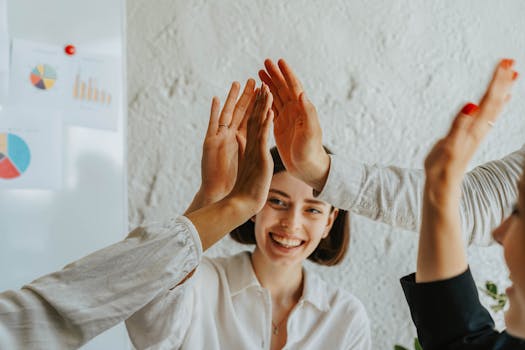 virtual team meeting with smiling coworkers