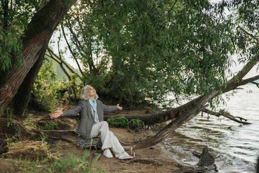 person meditating in a peaceful environment