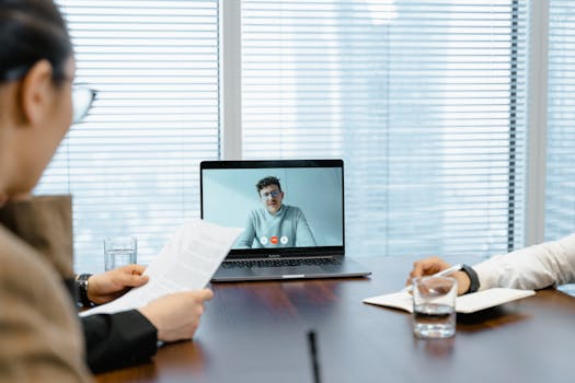 virtual meeting with team members