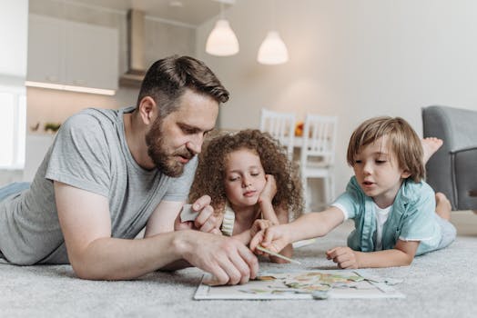 family engaging in an activity together