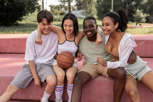 group of people exercising together