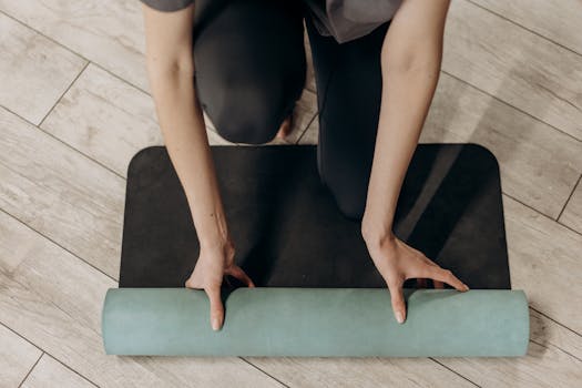 person exercising at home